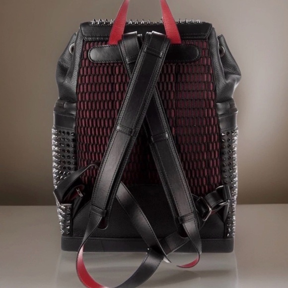 CHRISTIAN LOUBOUTIN Original Spiked Calfskin Leather Sporty Punk Rock Backpack - Picture 4 of 9